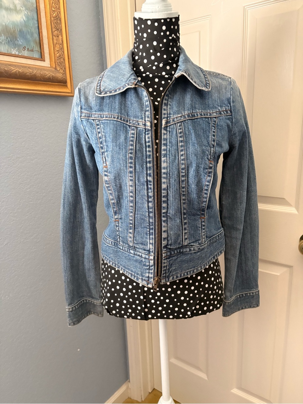 Vintage Gap Jean Jacket 2004 Light Blue Denim Zip Jacket